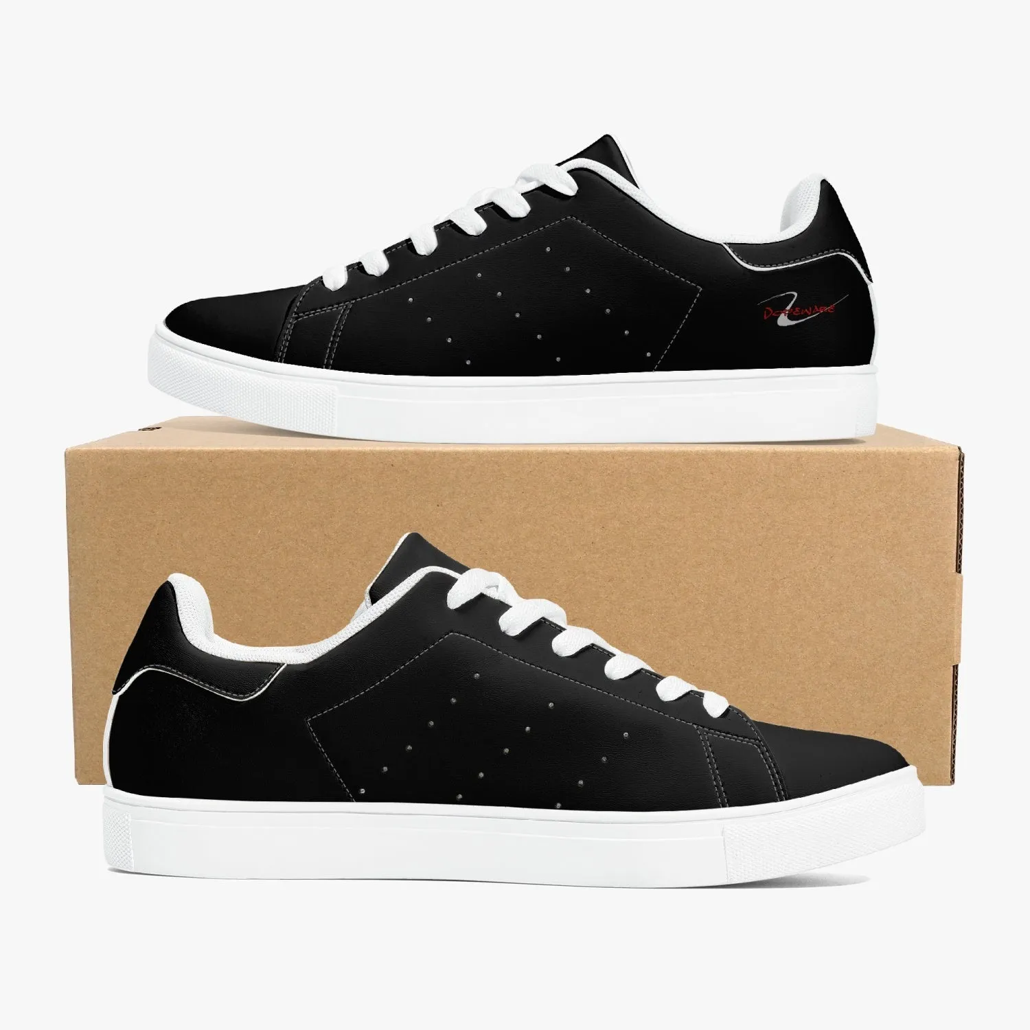 190. Classic Low-Top Leather Sneakers - Black