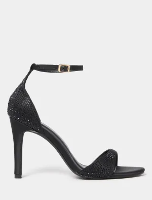 Amber Embellished Ankle Strap Heel Sandal