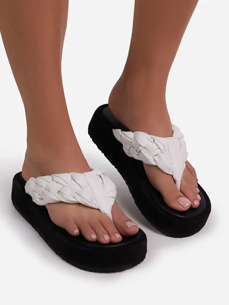 Amozae-Casual Braided Flip-Flops Sandals