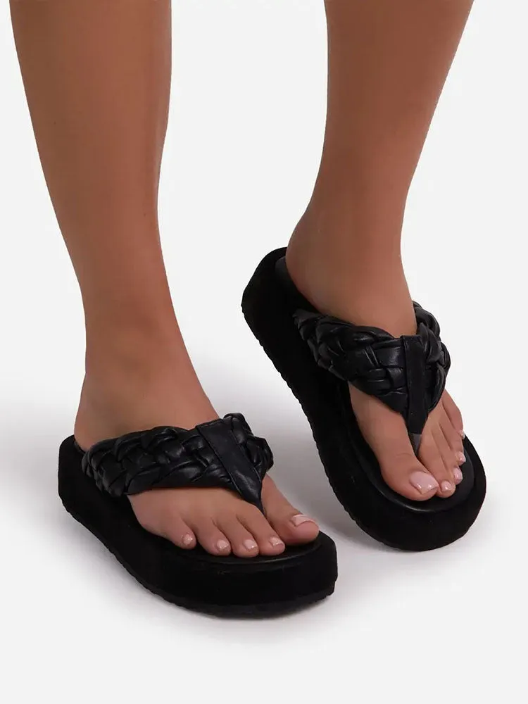 Amozae-Casual Braided Flip-Flops Sandals