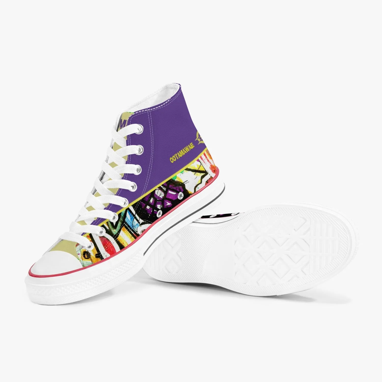 Art in High Canvas Shoes - Purple