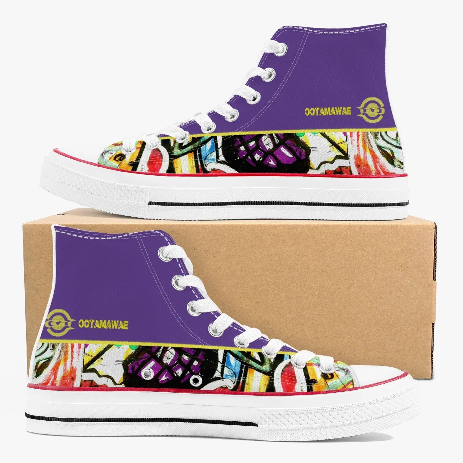 Art in High Canvas Shoes - Purple