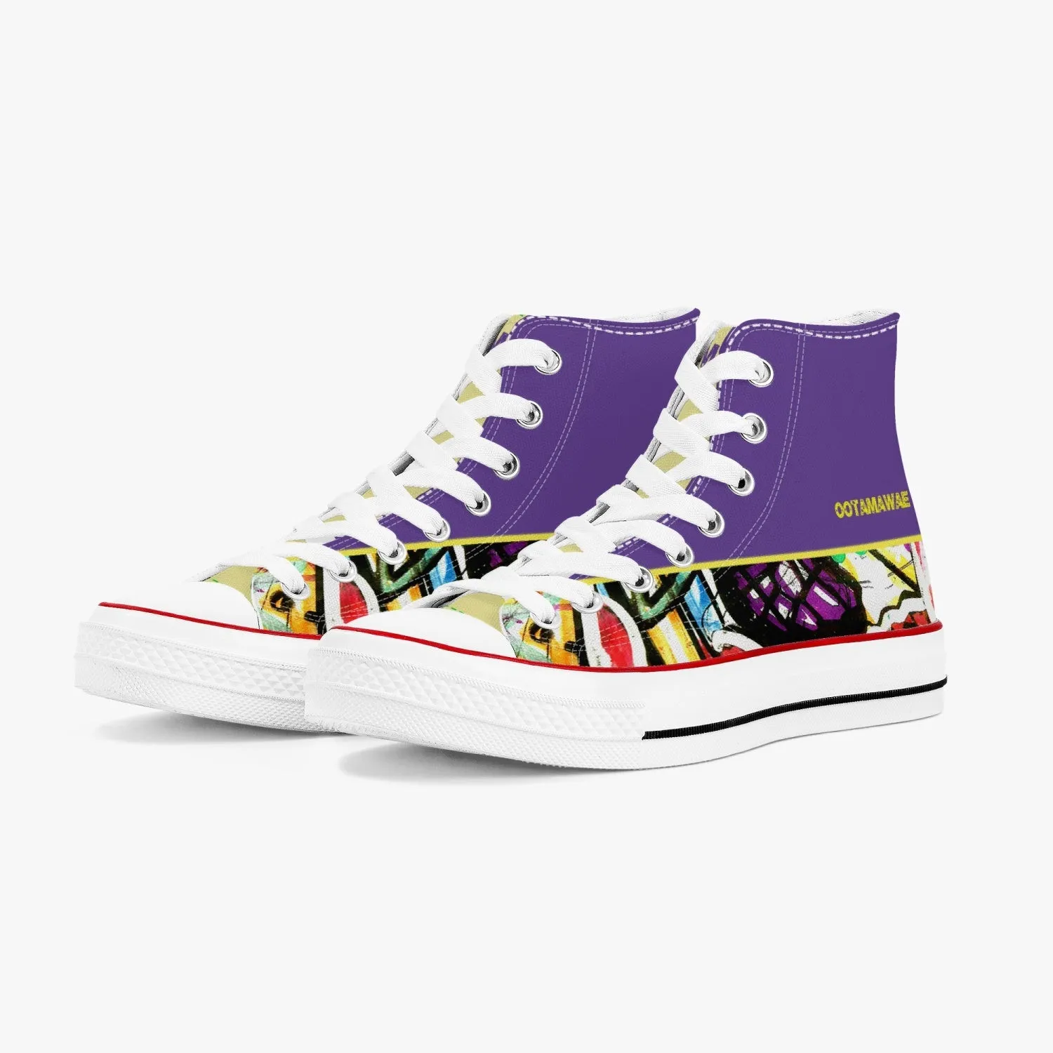 Art in High Canvas Shoes - Purple