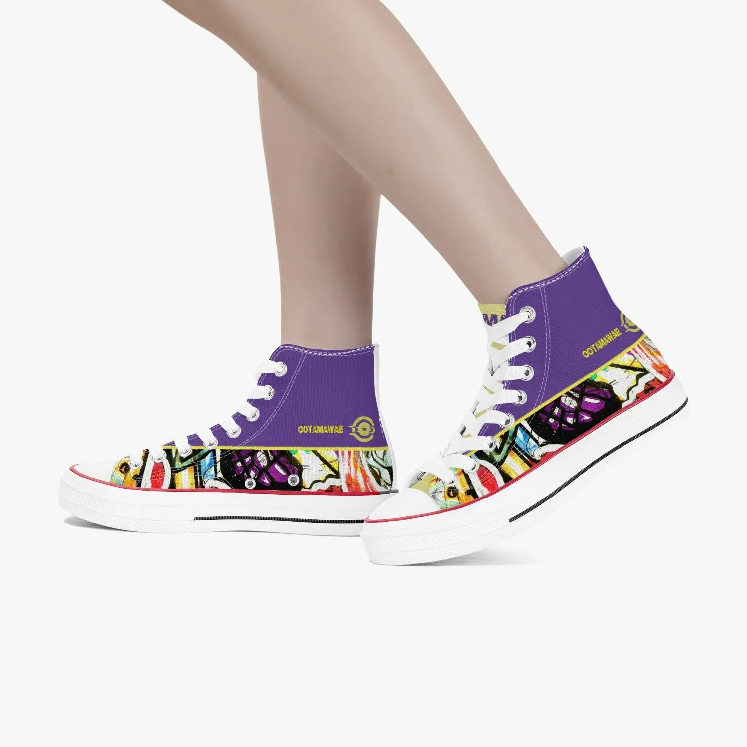 Art in High Canvas Shoes - Purple