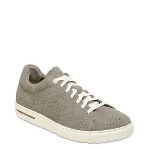 Birkenstock Women's Bend Low Suede Embossed Sneaker in Dotted Stone Coin Grey