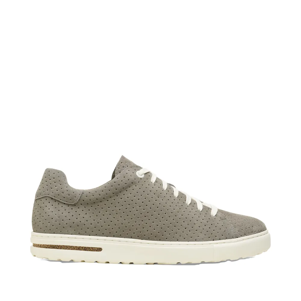 Birkenstock Women's Bend Low Suede Embossed Sneaker in Dotted Stone Coin Grey