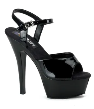 Black Patent Leatherette Platform Sandals