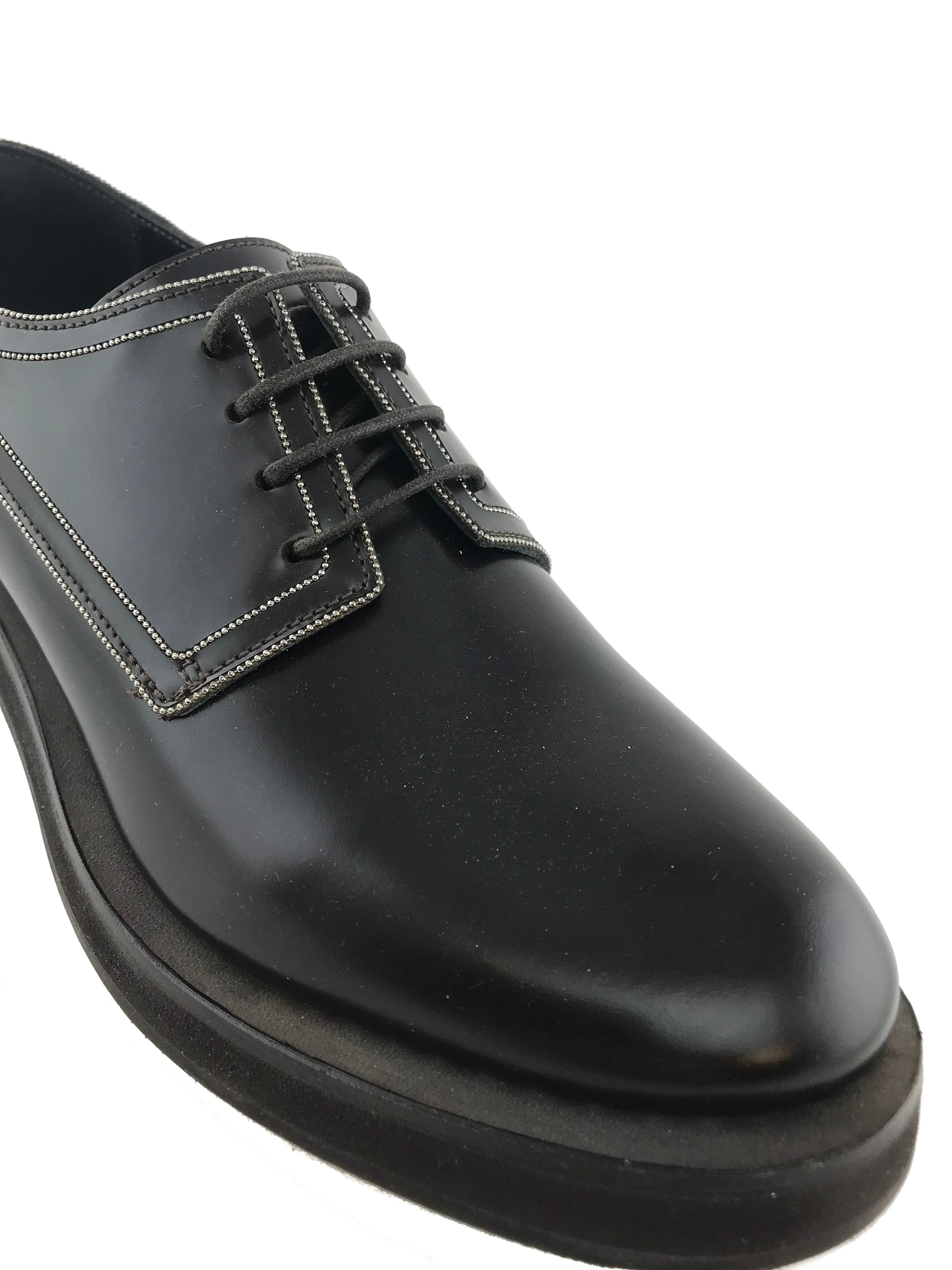 Brunello Cucinelli Leather Lace-Up Dress Derby Shoe Size 8