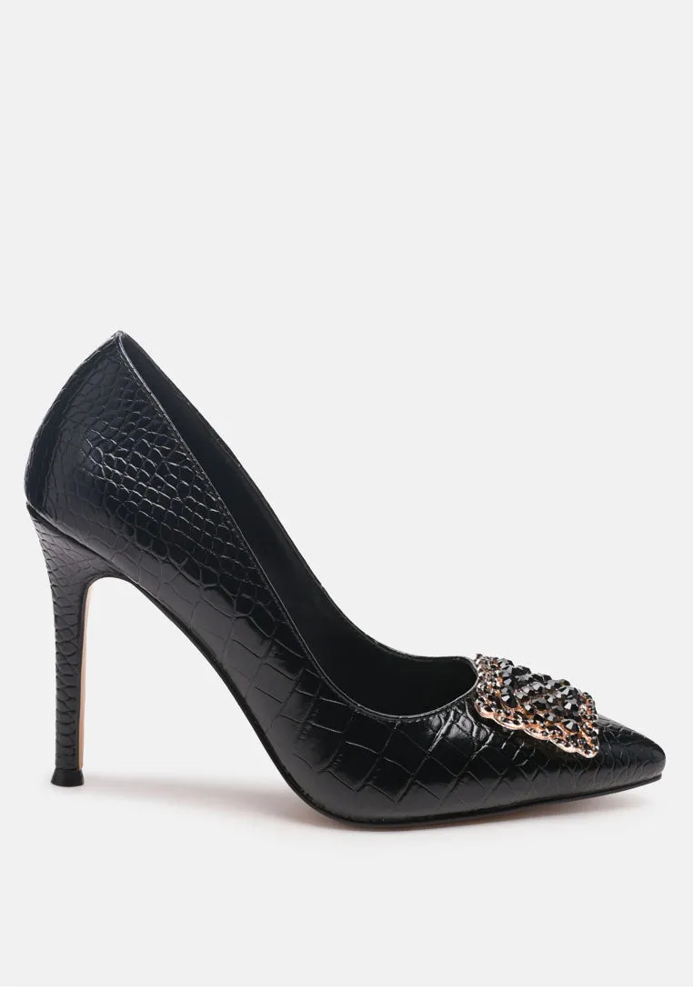 Cirrus Diamante Embellished Brooch Pumps