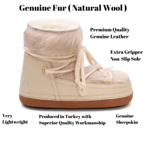 Cool Moon Women's Genuine Fur Snow Boot SCB 251316 Beige