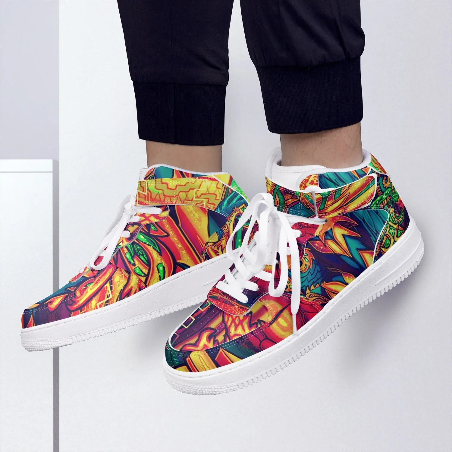 DMT KING. New High-Top Leather Sports Sneakers | SALVIA DROID