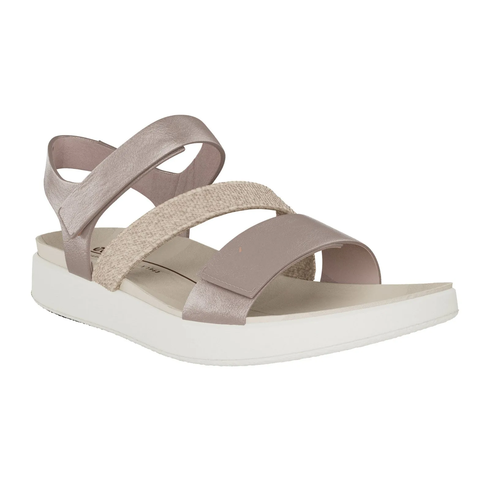 ECCO Flowt 2 Band Backstrap Sandal (Women) - Grey Rose Metallic