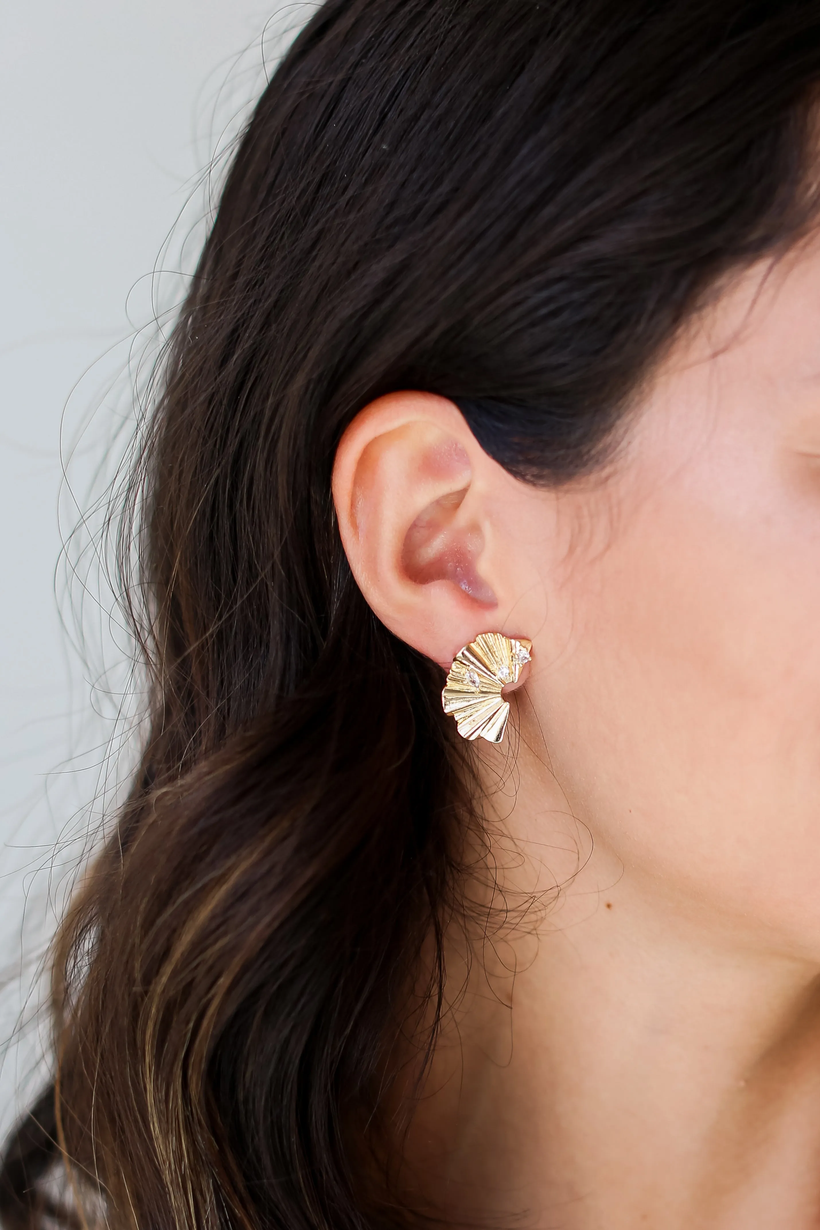 FINAL SALE - Juliette Gold Statement Stud Earrings