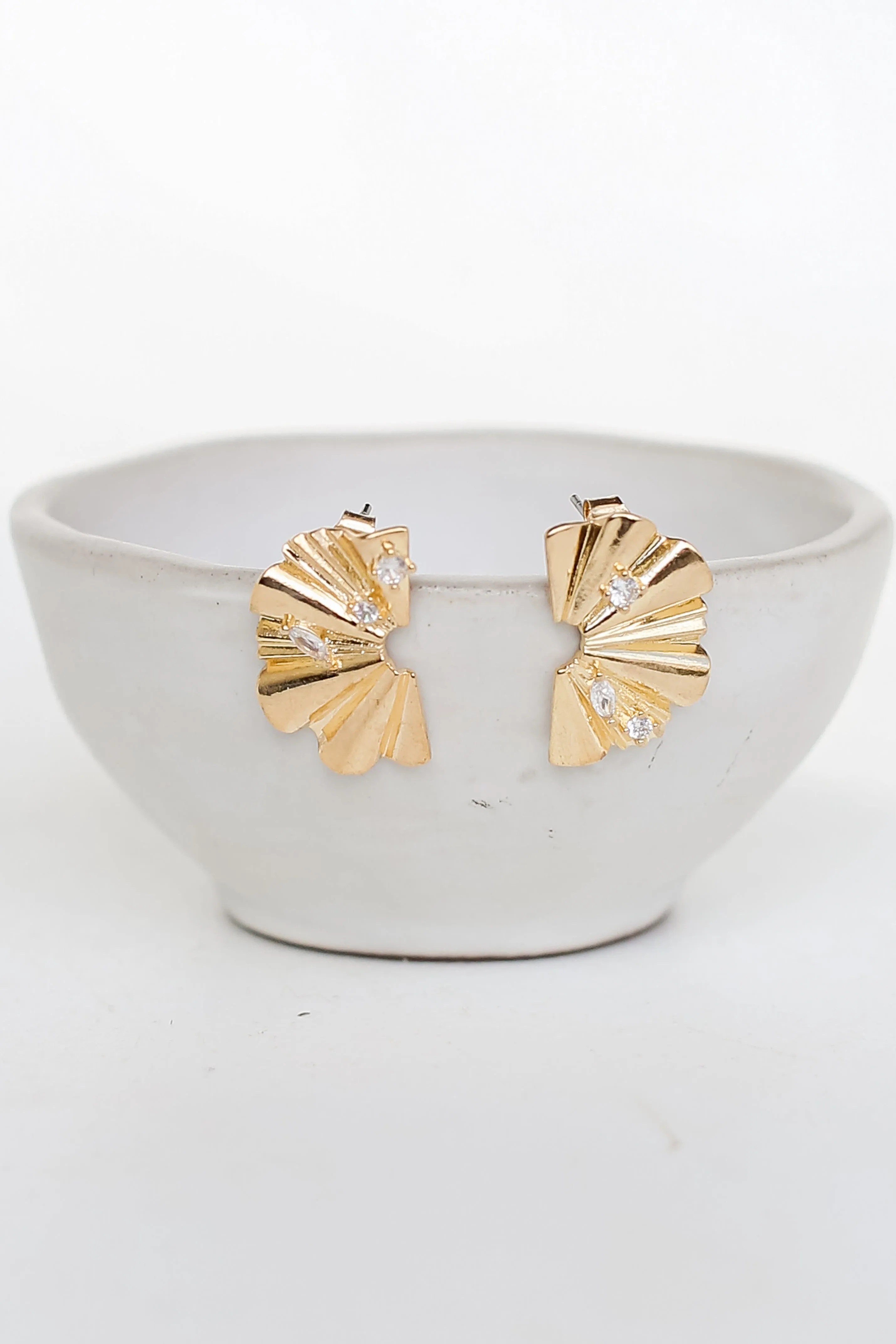 FINAL SALE - Juliette Gold Statement Stud Earrings