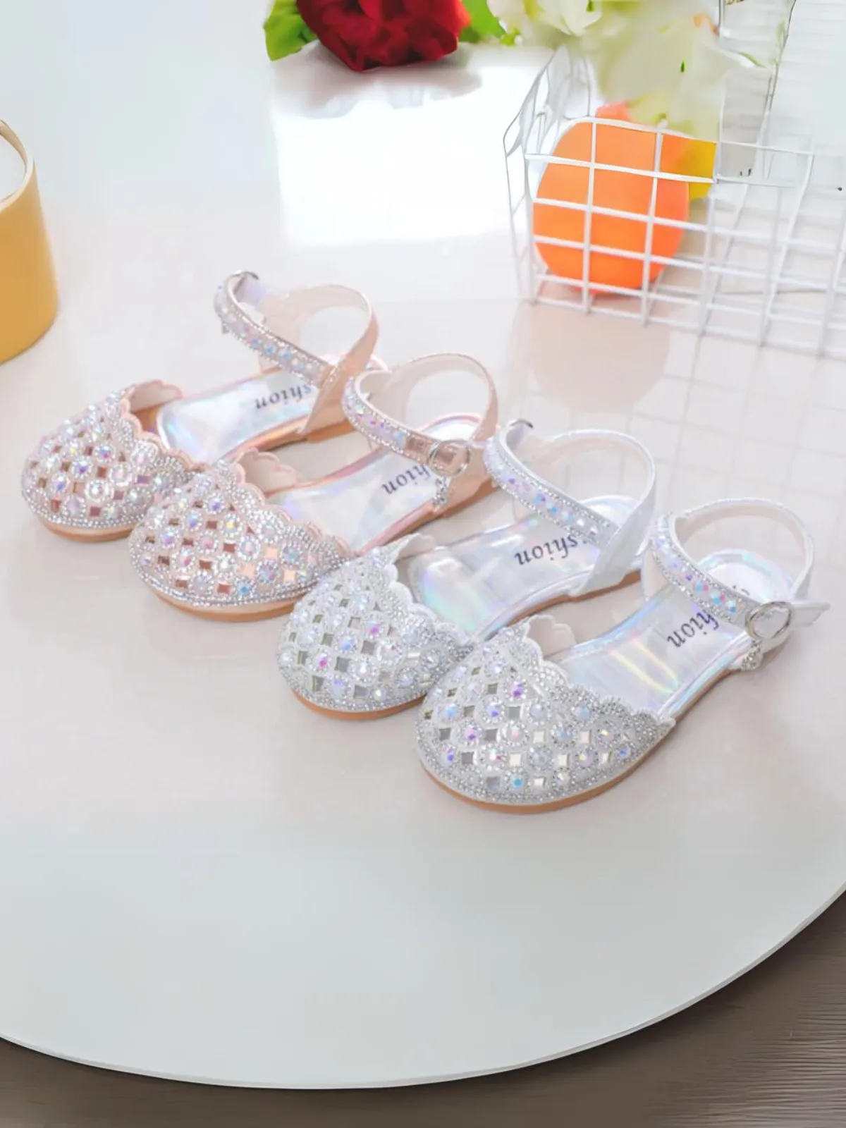 Girls Sparkling Crystal Dress Sandals by Liv and Mia