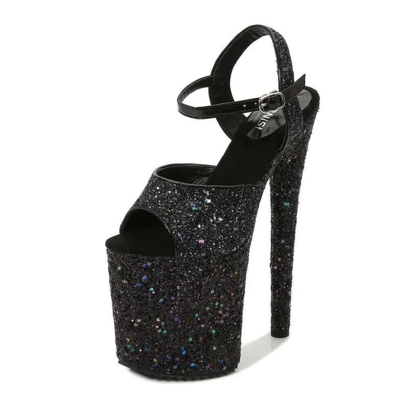 Glittery Ladies High Platform Heels for a Dazzling Look