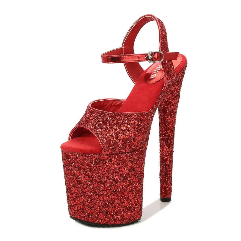 Glittery Ladies High Platform Heels for a Dazzling Look