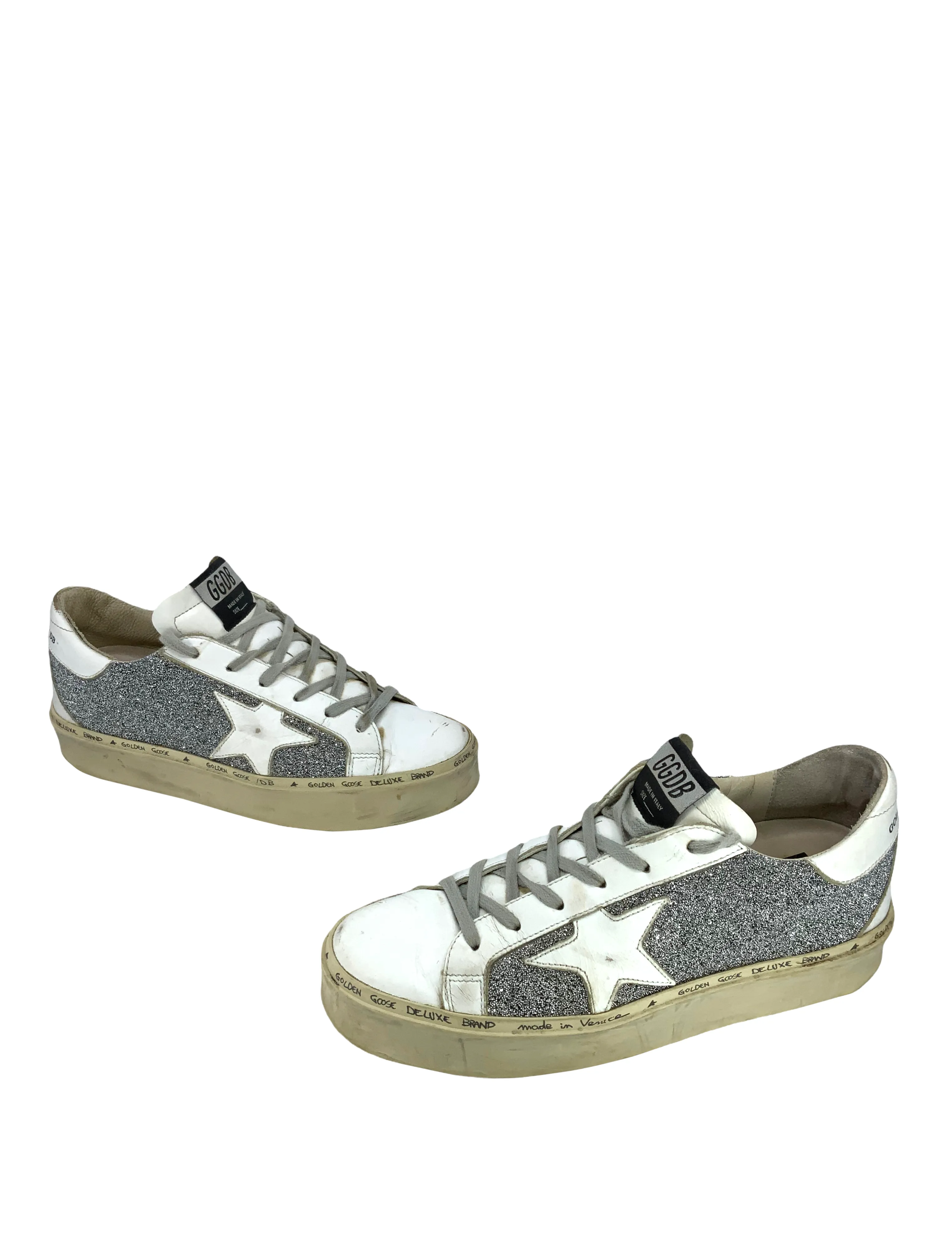 Golden Goose Superstar Metallic Glitter Low-Top Sneakers Size 7