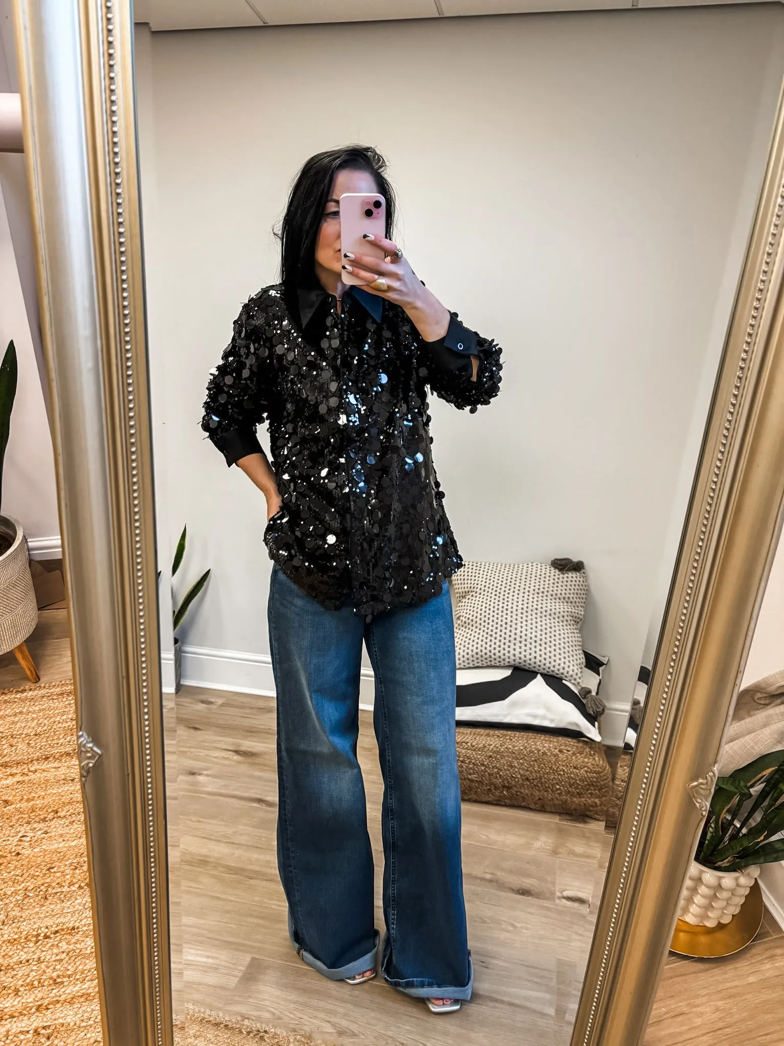 Large Disc Sequin Shirt