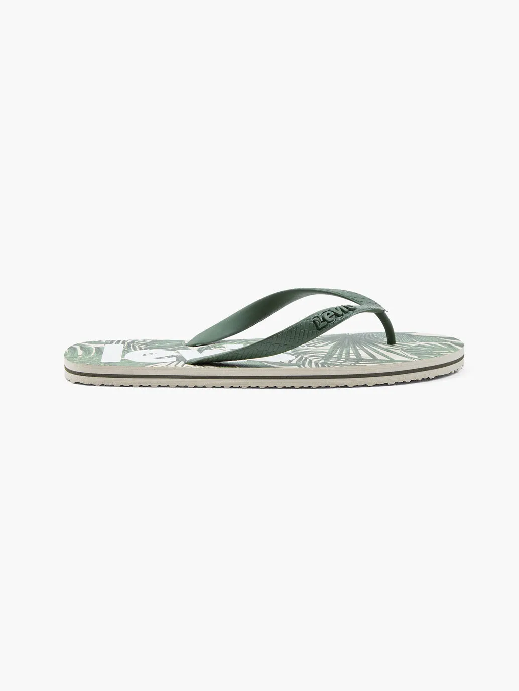 Men's Green Printed Flip-Flops