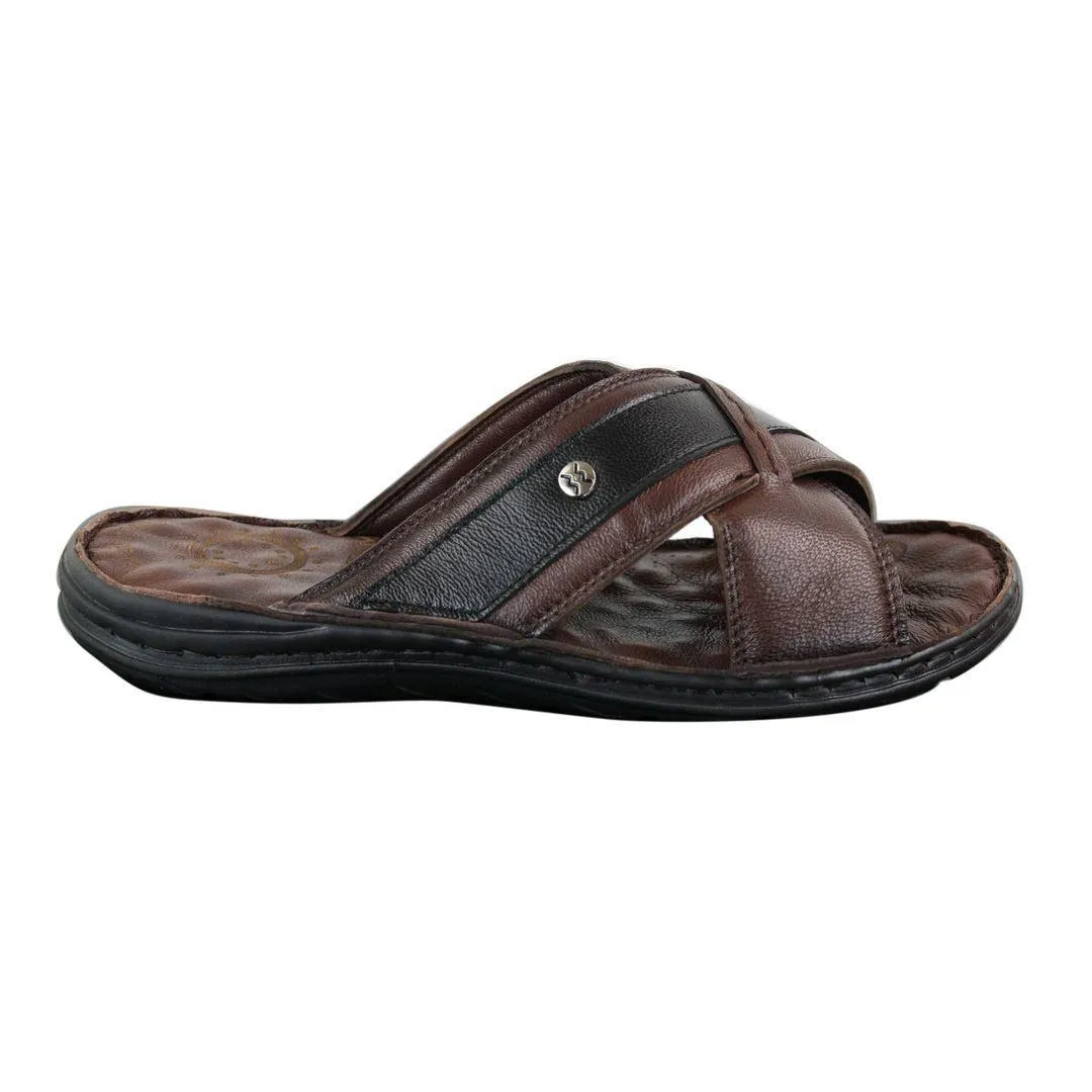 Mens Pure Real Leather Flip Flops Slip On Slippers Premium Comfort Waterproof Sandals