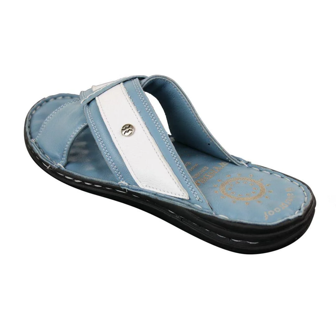 Mens Pure Real Leather Flip Flops Slip On Slippers Premium Comfort Waterproof Sandals