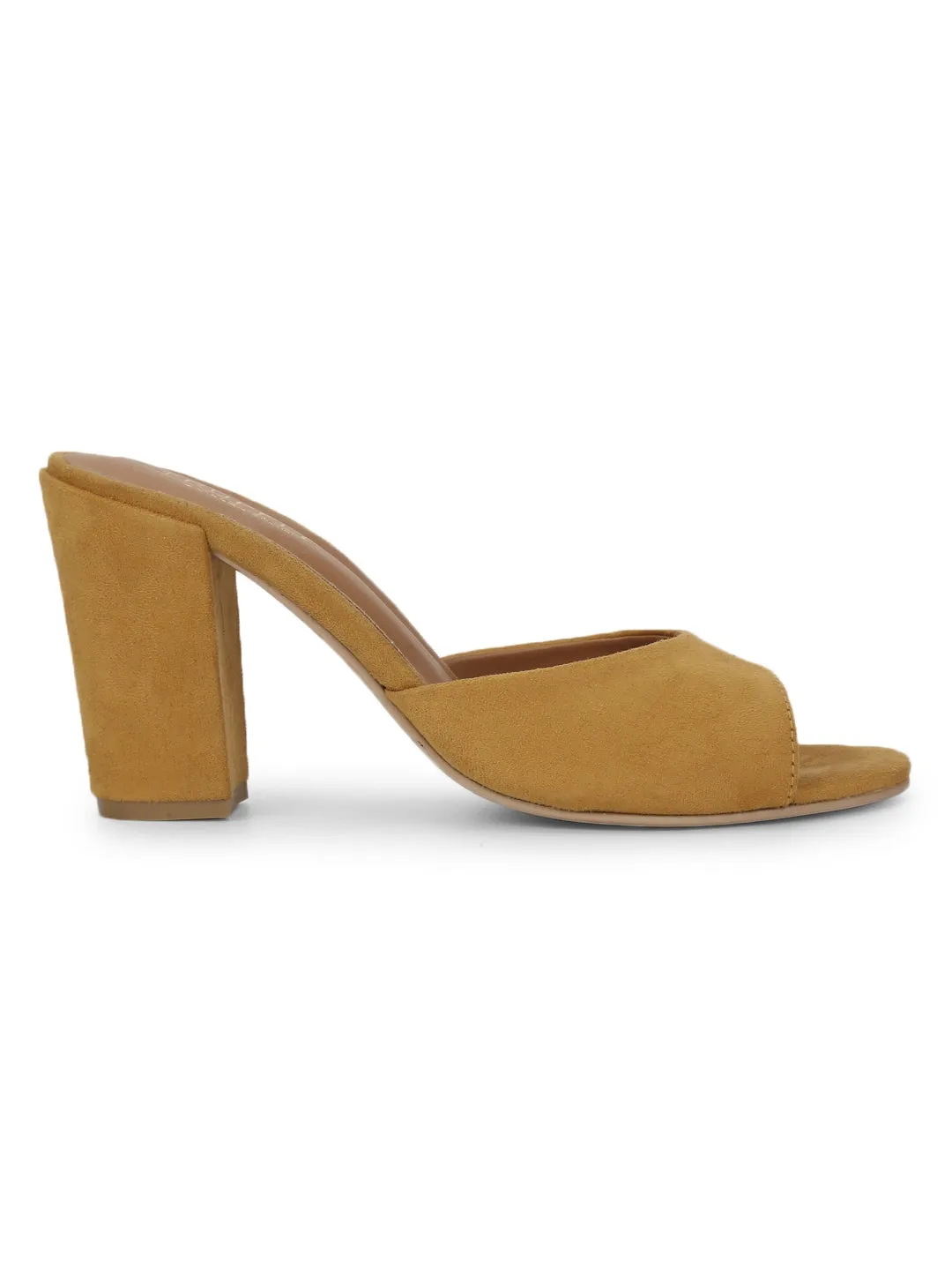 Mustard Micro Peep Toe Mules