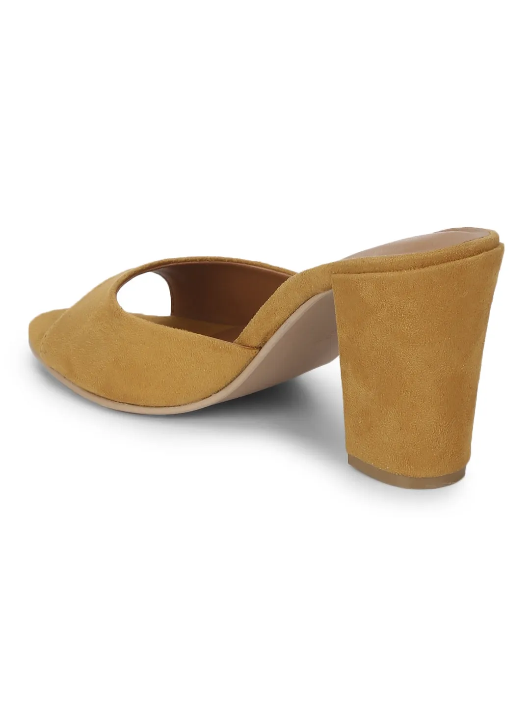 Mustard Micro Peep Toe Mules