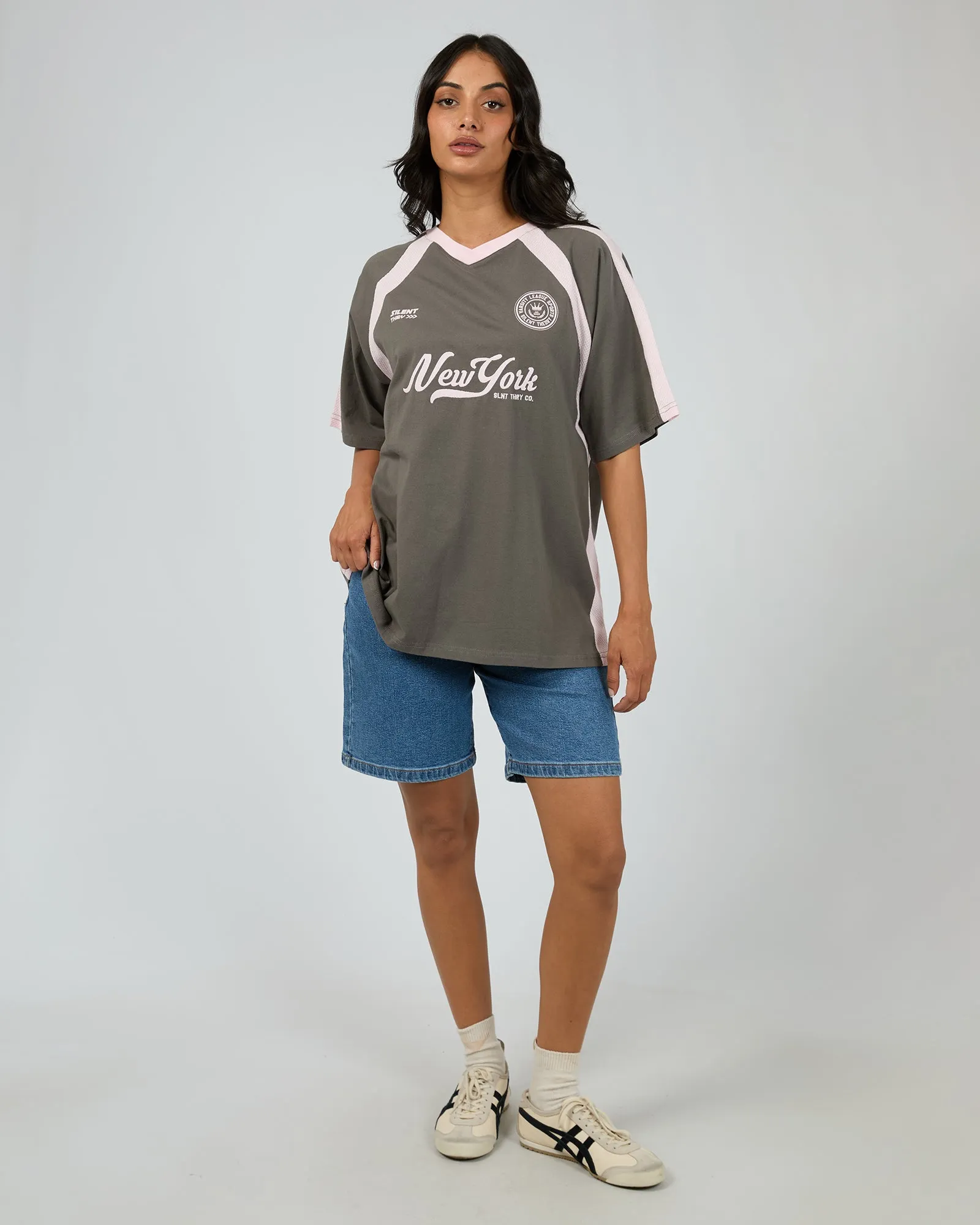 New York Panelled Tee Charcoal