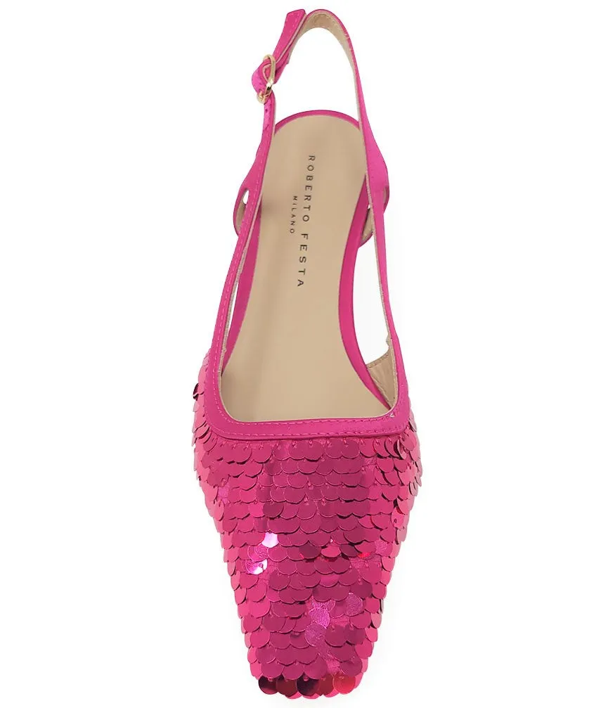 Roberto Festa Fuchsia Sequence Snip Slingback Heel