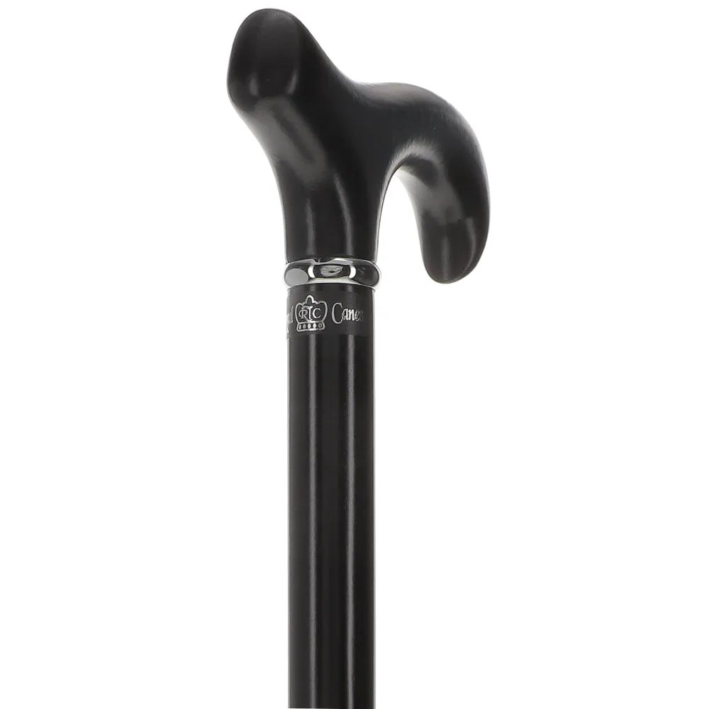 Scratch and Dent Exquisite Black Derby Cane, Silver Accent - Royal Elegance V3418