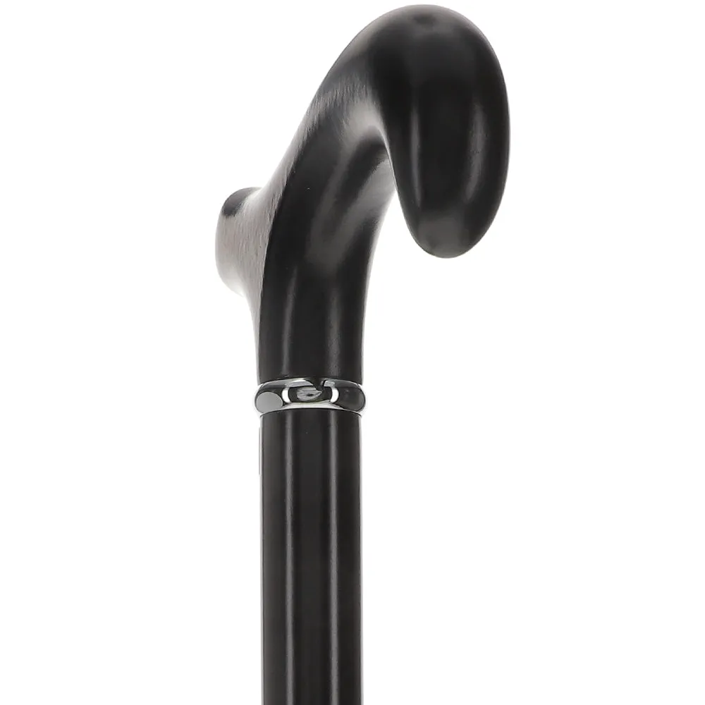 Scratch and Dent Exquisite Black Derby Cane, Silver Accent - Royal Elegance V3418