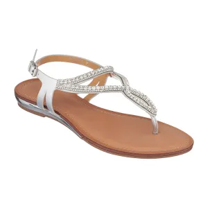 Selena Silver Flat Sandals