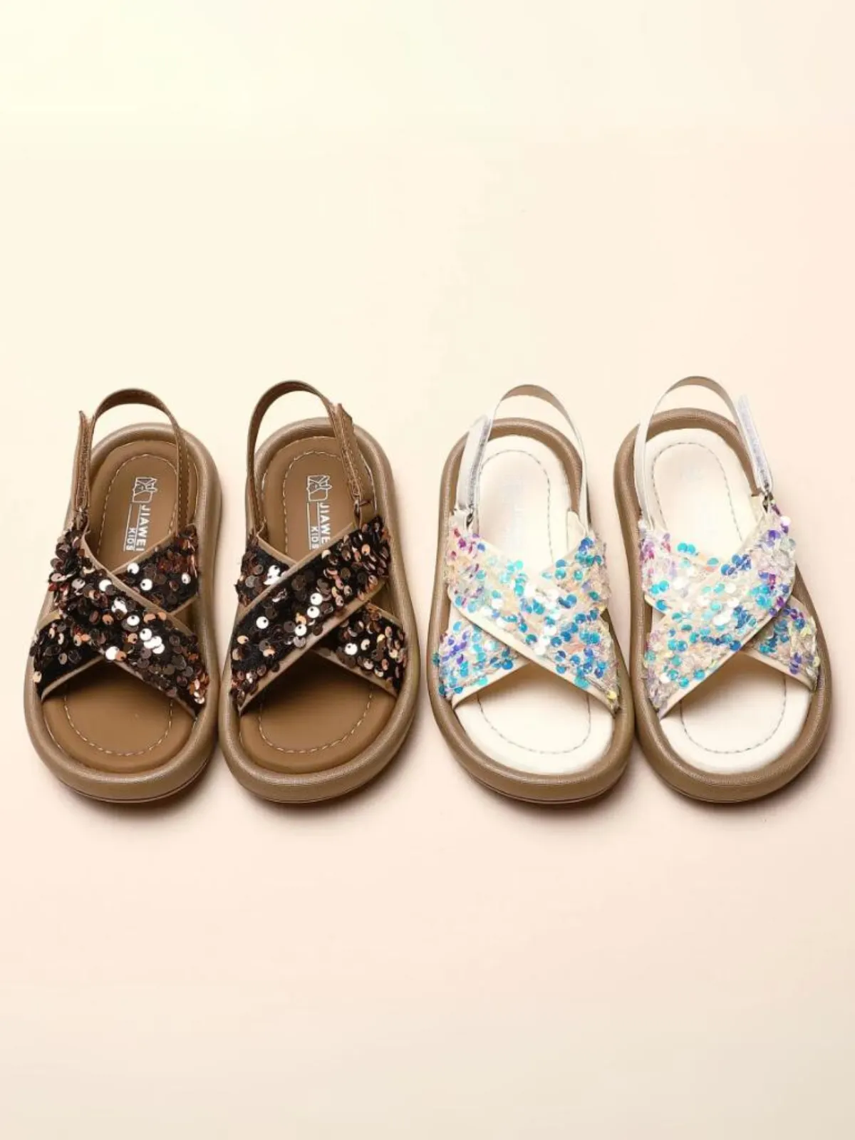 Shimmer Stride Sequin Sandals By Liv and Mia