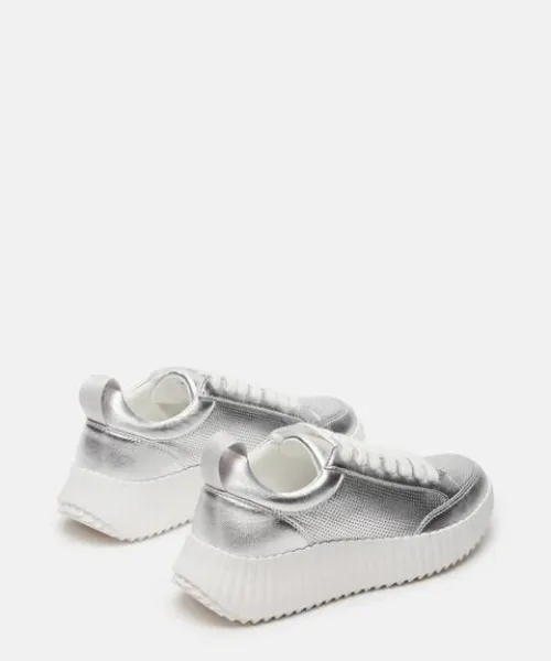 Shock Sneakers Silver Leather