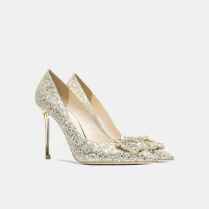 Tamil Gold Sequin Heels