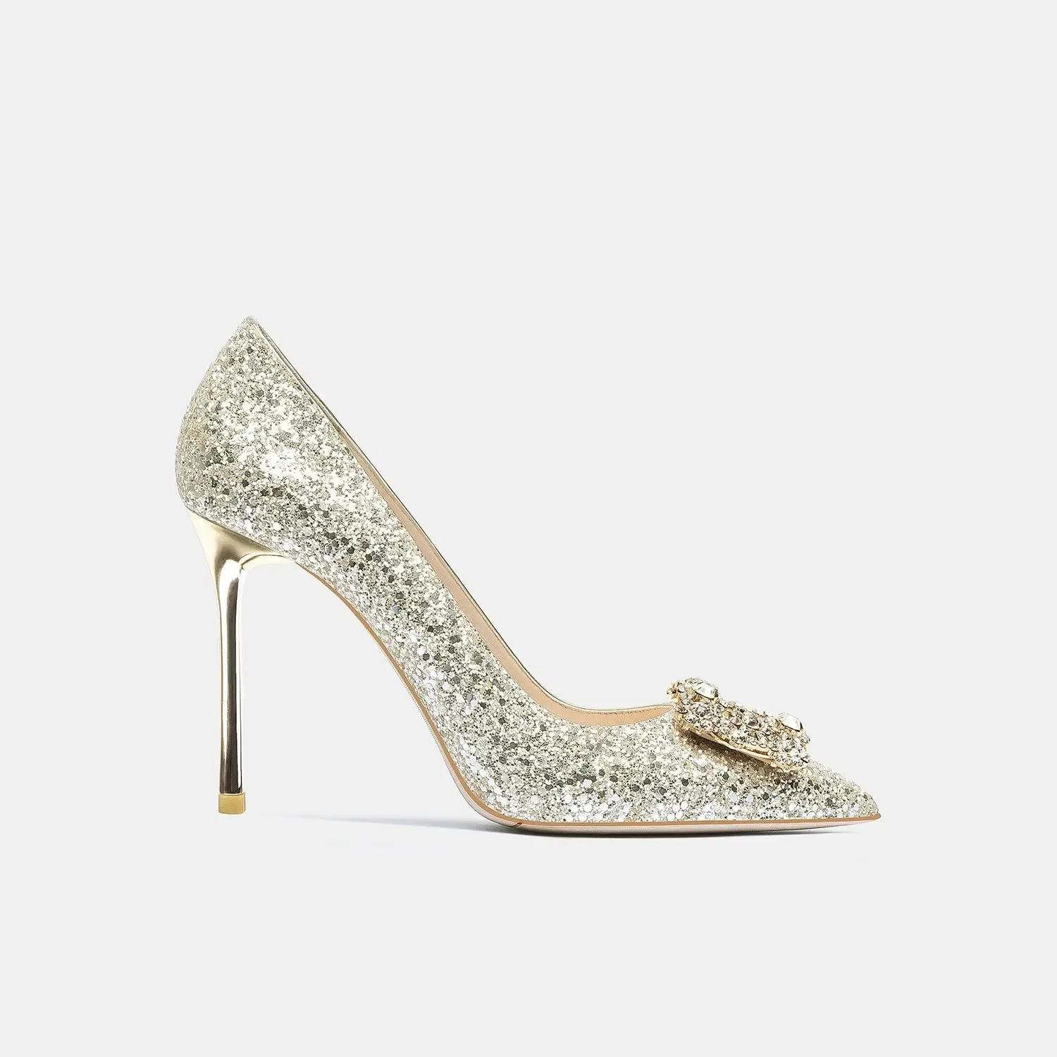 Tamil Gold Sequin Heels