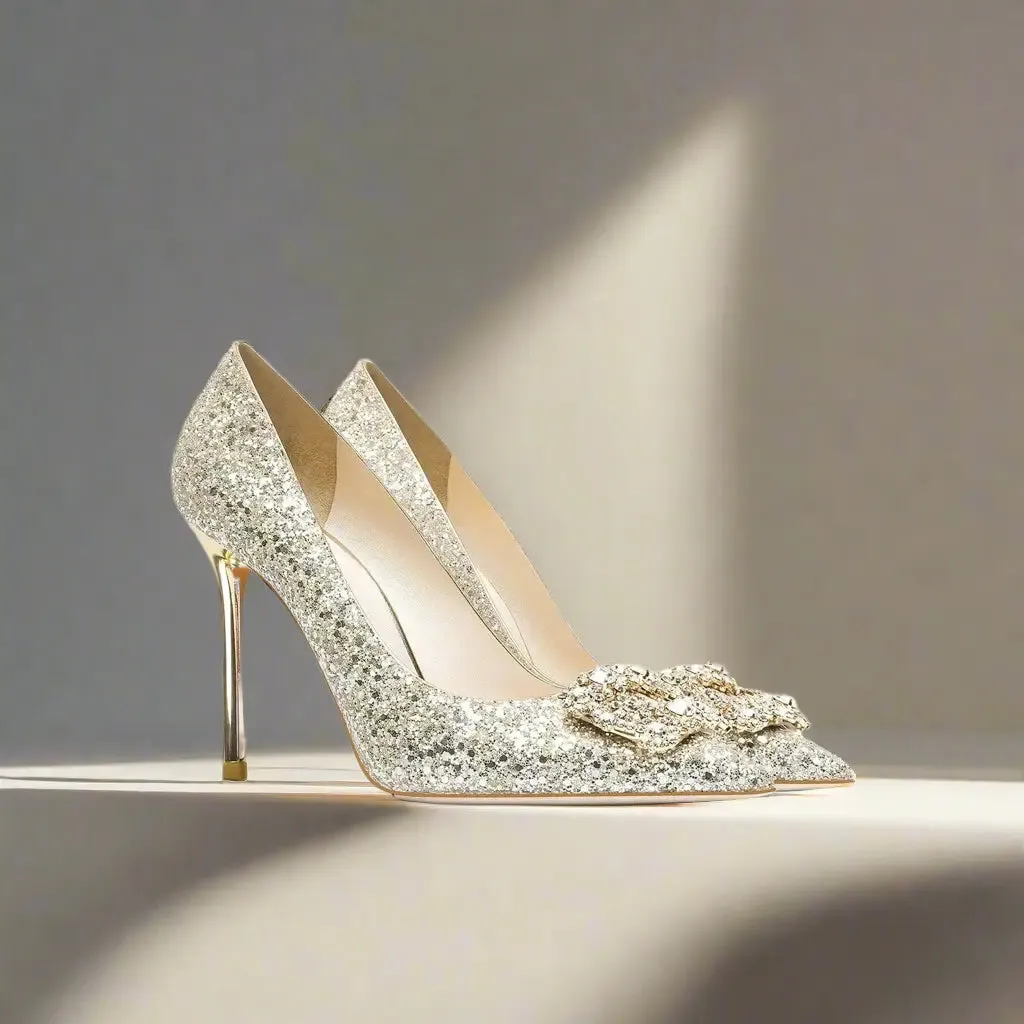 Tamil Gold Sequin Heels