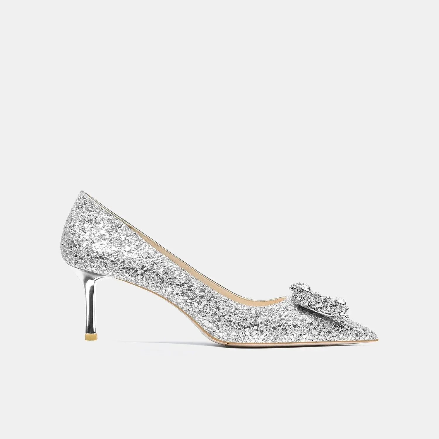 Tamil Silver Sequin Heels