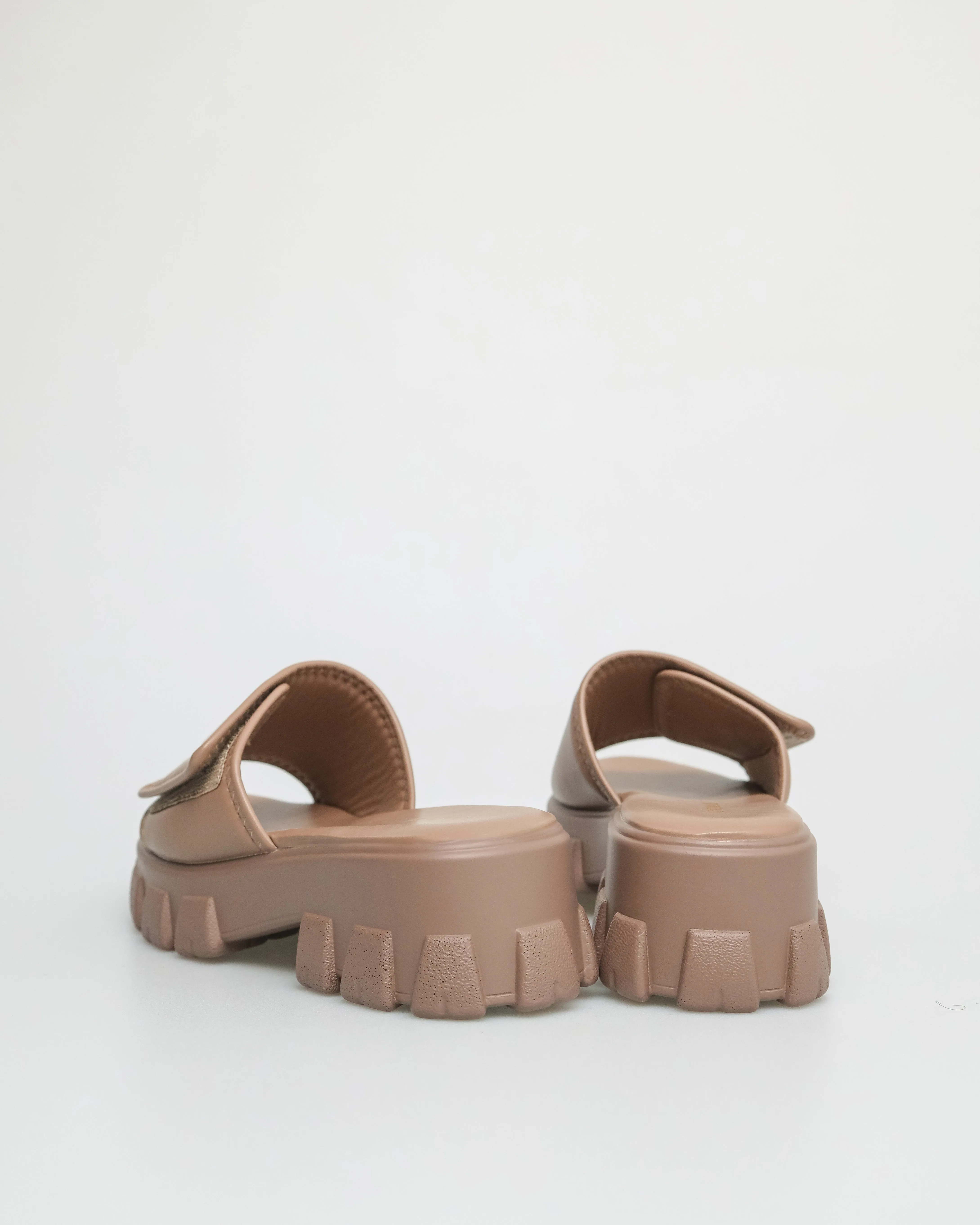 Tomaz FL057 Ladies Slide On Padded Sandals (Khaki)