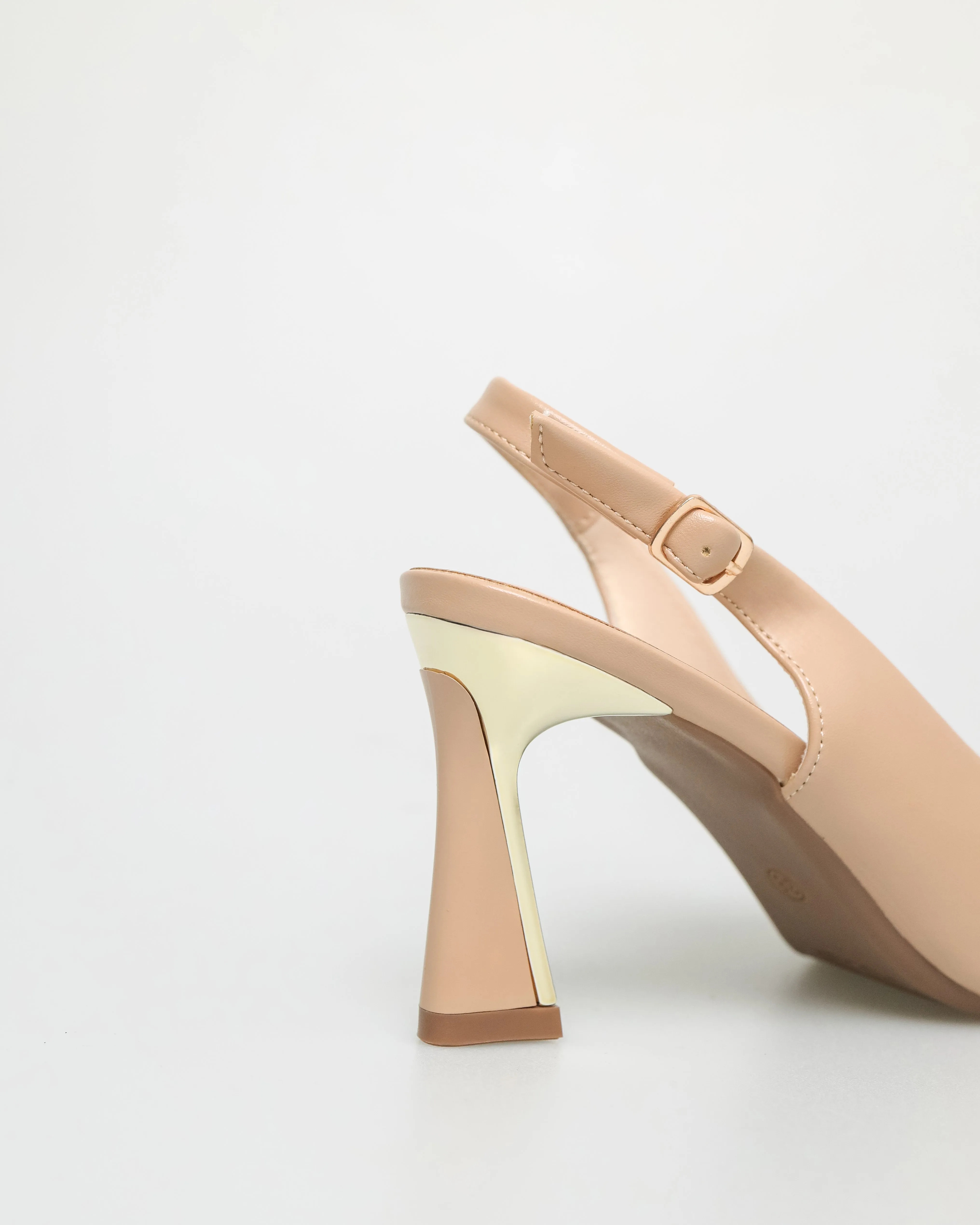 Tomaz NN322 Ladies Gold Slingback Heels (Beige)