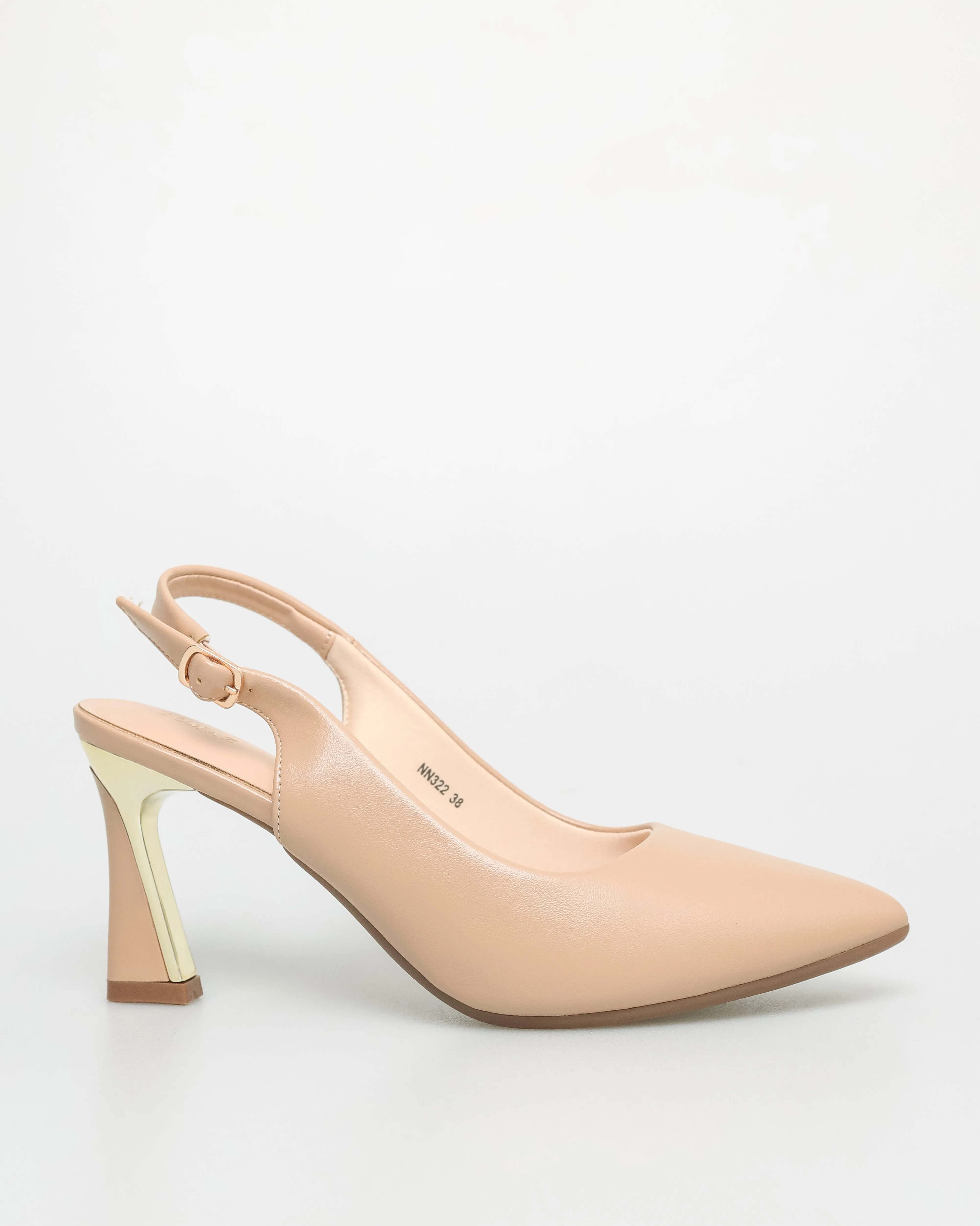 Tomaz NN322 Ladies Gold Slingback Heels (Beige)