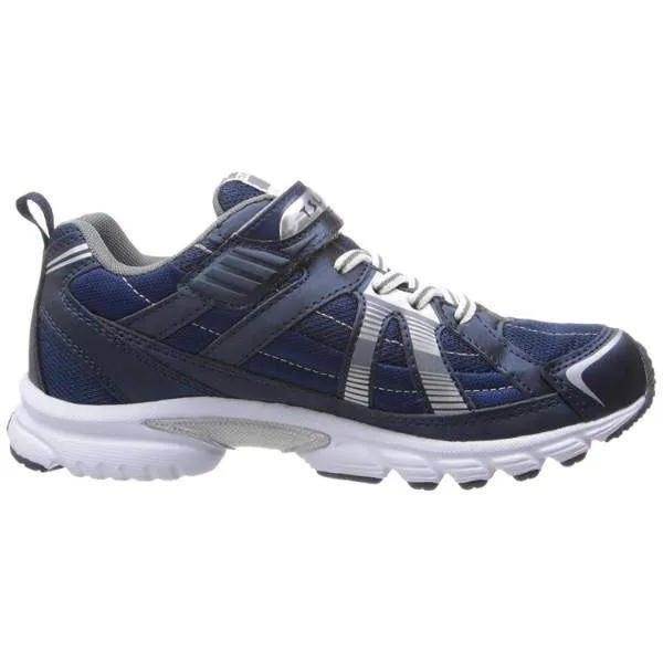 Tsukihoshi Storm Boys Navy Silver Running Shoes - Lightweight, Machine Washable Sneakers for Big Kids & Toddlers