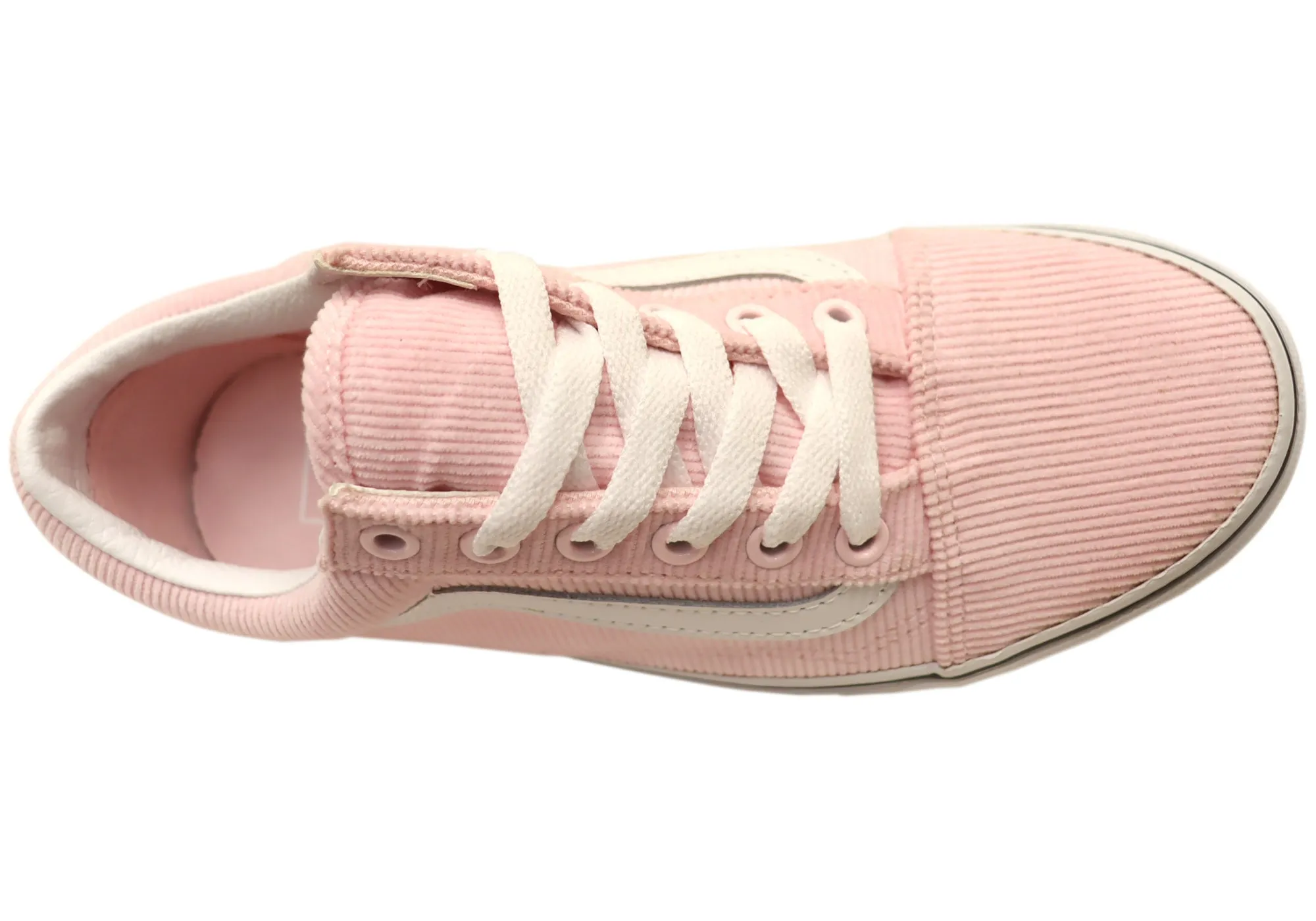 Vans Womens Old Skool Mini Cord Pink Comfortable Lace Up Sneakers