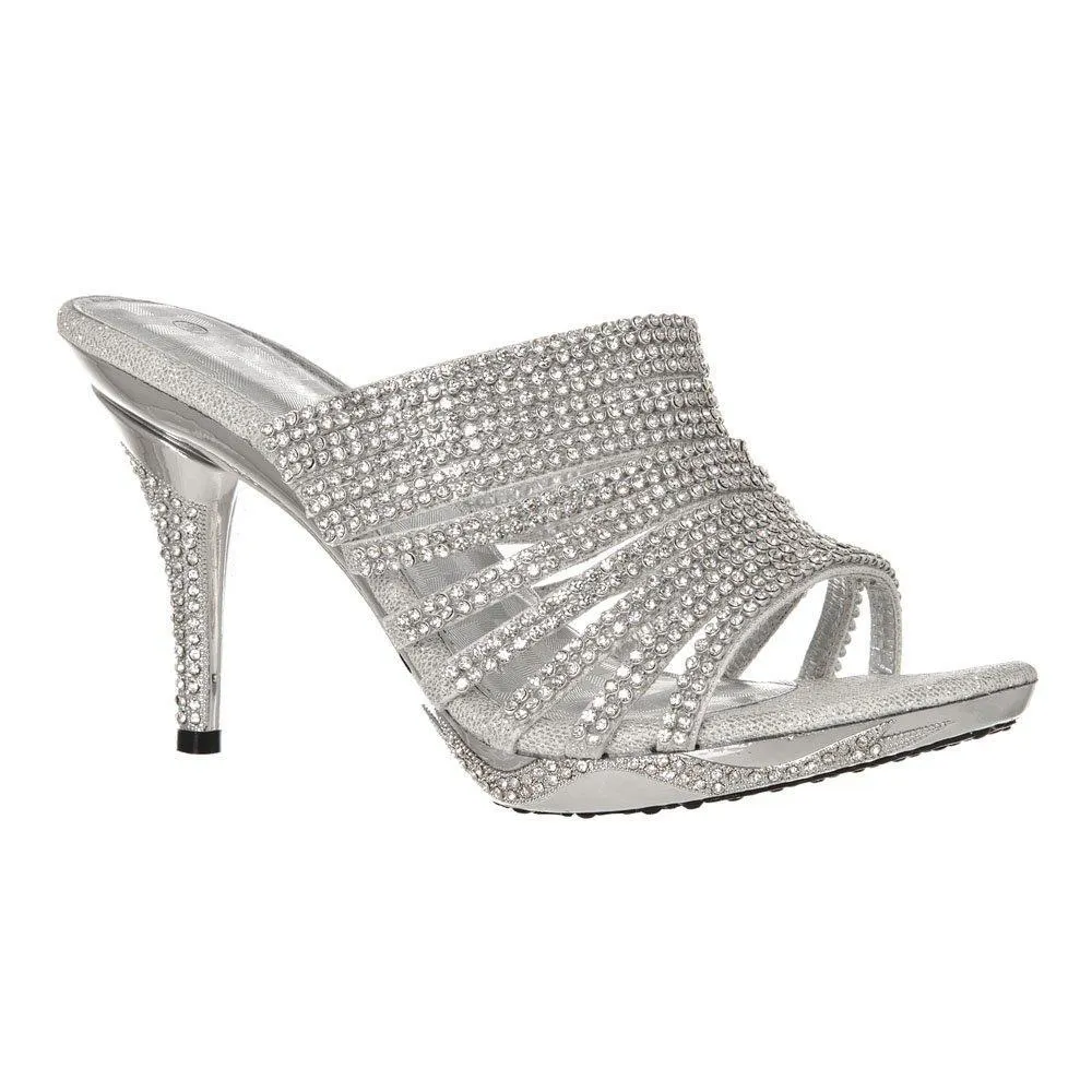 Veena High Heel Platform Open Toe Diamante Sandal