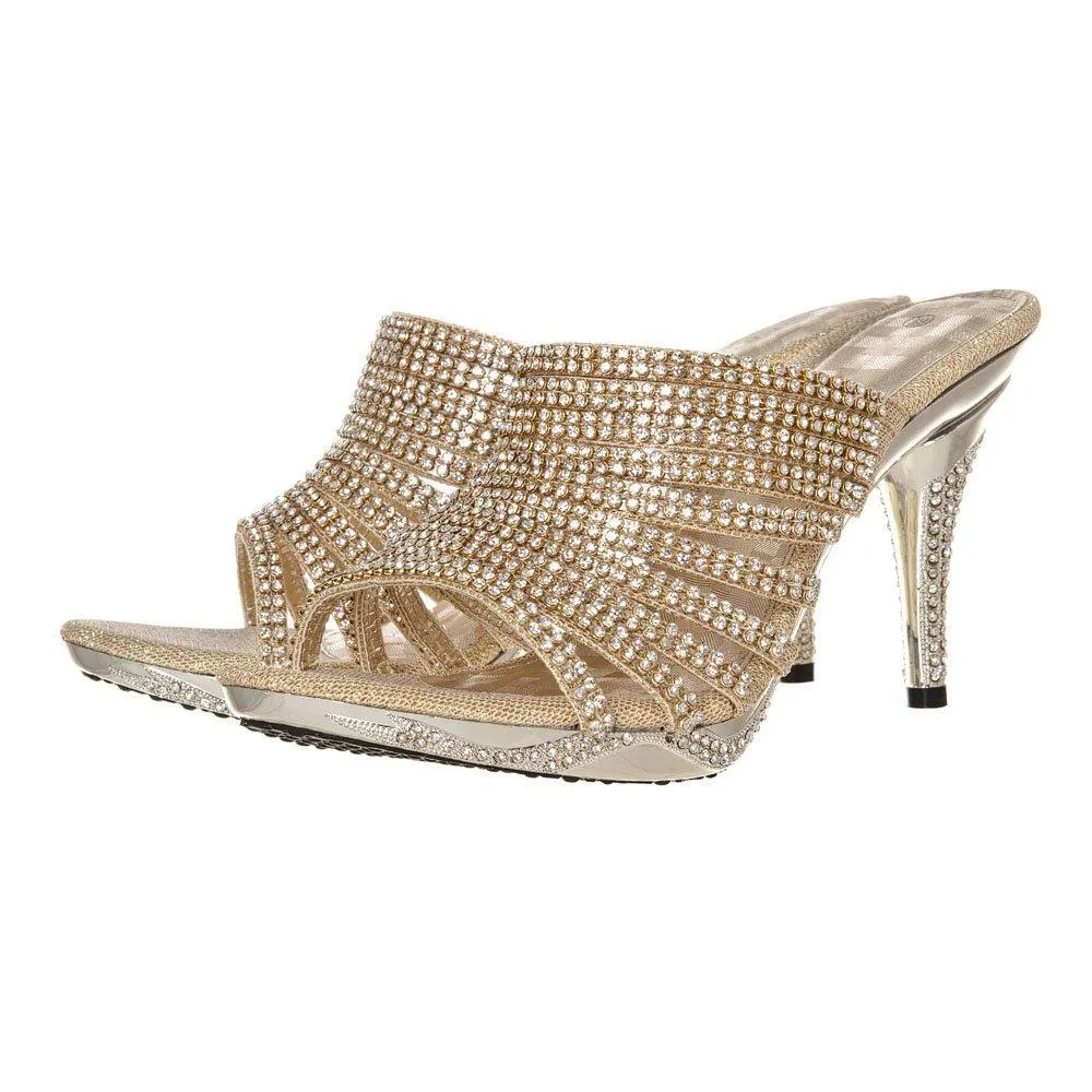 Veena High Heel Platform Open Toe Diamante Sandal