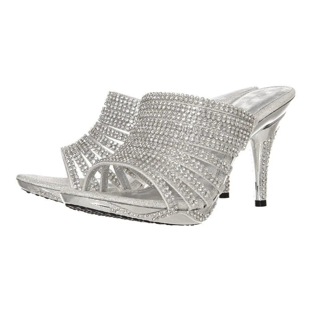 Veena High Heel Platform Open Toe Diamante Sandal