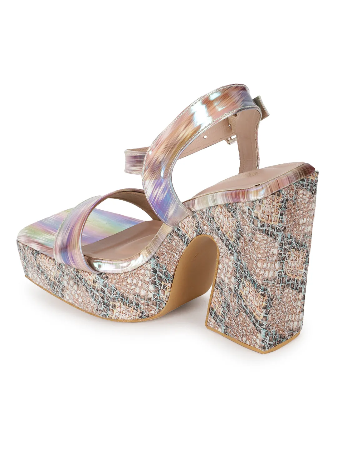 White Holographic Wide Strap Platform Sandals (TC-MSI-V-116-WHT)