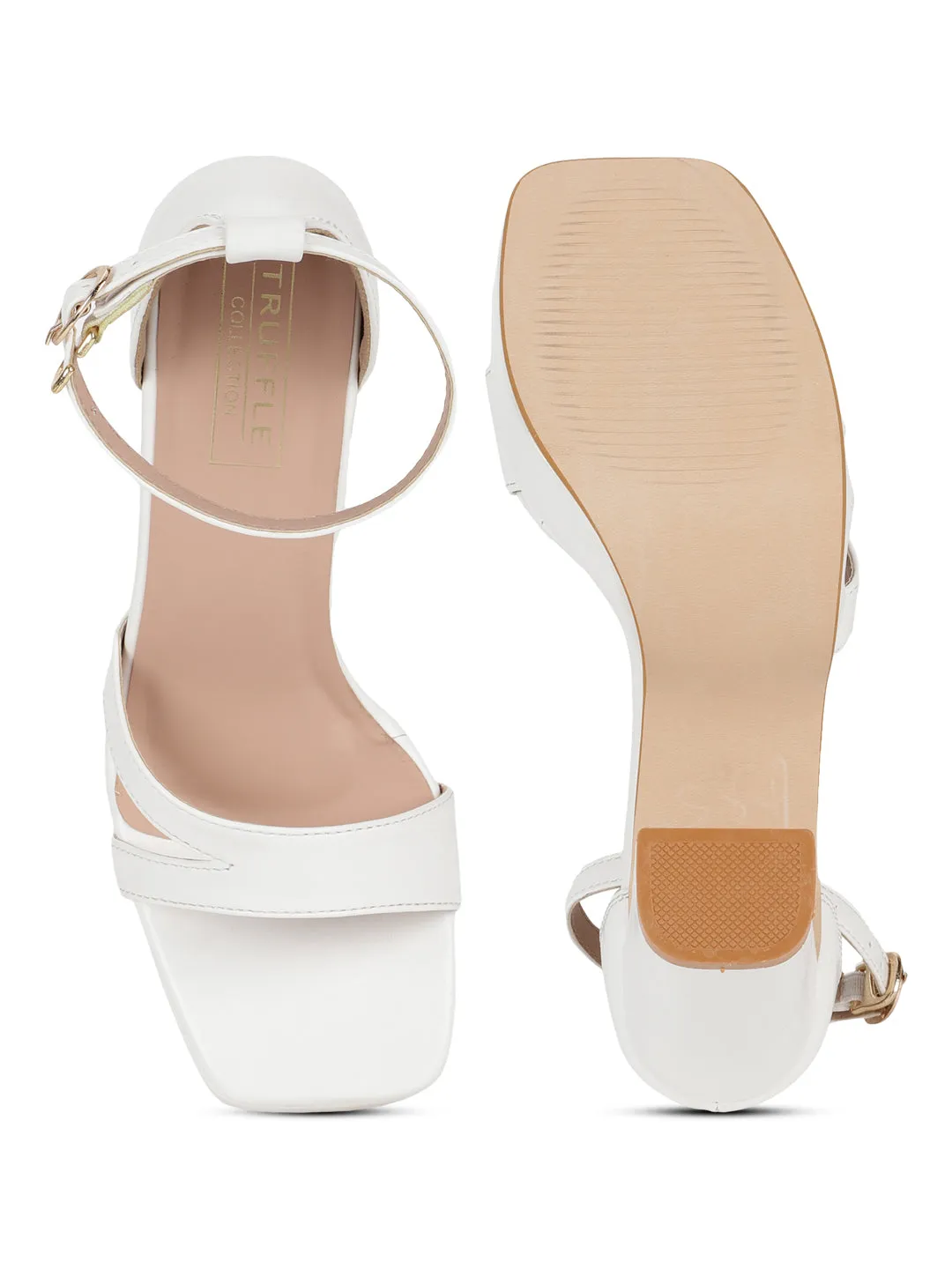 White PU High Block Heel Sandals (TC-SLC-N1103-WHT)