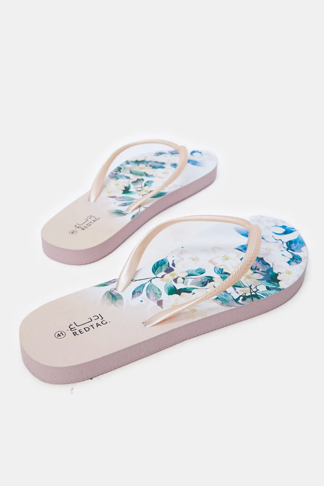 Women Pink Floral Flip Flop